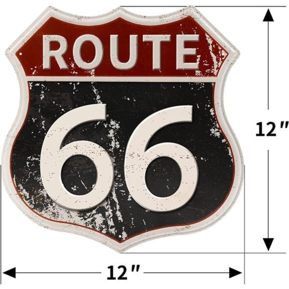 Route 66 Road Signs Vintage Room Decor Metal Sign 12× 12 Inches - Picture 4 of 7